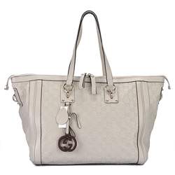1:1 Gucci 247280 Gucci Charm Large Top Bags-Cream Guccissima Leather